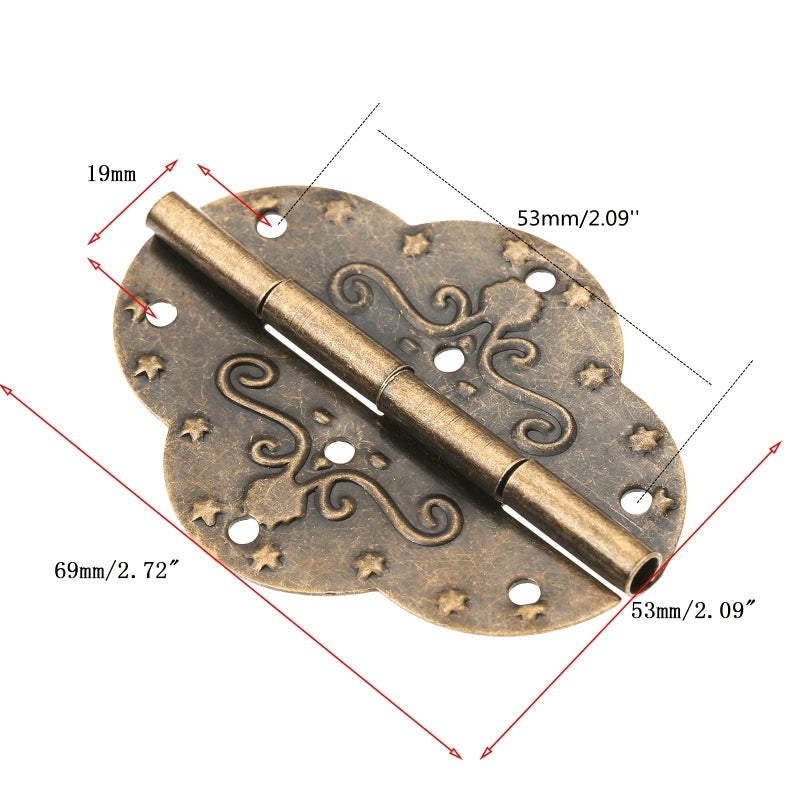dophee 4Pcs Decorative Cabinet Hinges Antique Bronze Butterfly Hinges for Wood Box Jewelry Box Wooden Chest Doors Gift Box, 2.72"X2.09" - Image 2